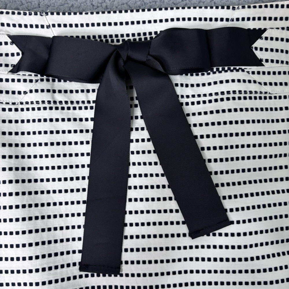 Cass Skirt Women 2 Black White Striped Career Work Professional Business Preppy - Picture 4 of 9